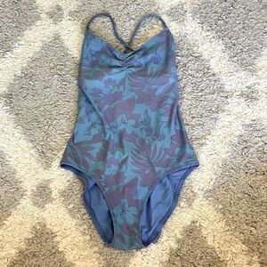 aerie blue backless strappy one piece swim